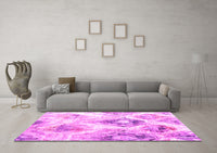 Machine Washable Abstract Pink Contemporary Rug, wshcon982pnk