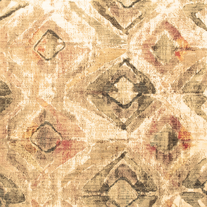 Square Machine Washable Abstract Brown Contemporary Rug, wshcon982brn