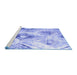 Sideview of Machine Washable Abstract Blue Contemporary Rug, wshcon982blu