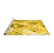 Sideview of Machine Washable Abstract Yellow Contemporary Rug, wshcon982yw