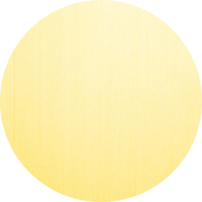 Round Machine Washable Solid Yellow Modern Rug, wshcon983yw