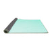 Sideview of Solid Turquoise Modern Rug, con983turq