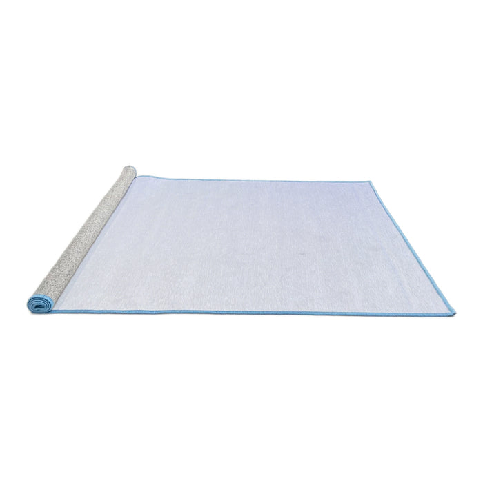 Sideview of Machine Washable Solid Blue Modern Rug, wshcon983blu