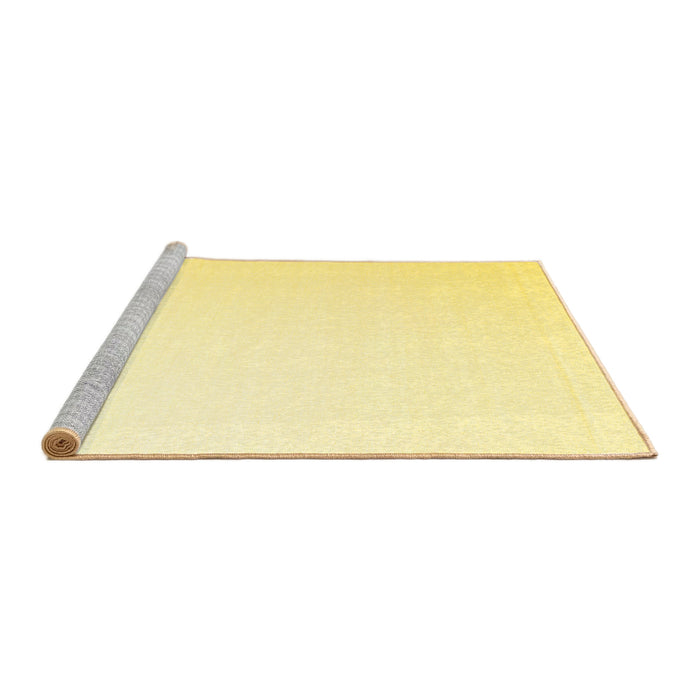 Sideview of Machine Washable Solid Yellow Modern Rug, wshcon983yw