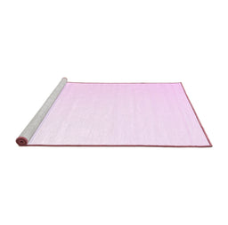 Sideview of Machine Washable Solid Pink Modern Rug, wshcon983pnk