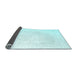 Sideview of Solid Light Blue Modern Rug, con983lblu