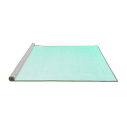Sideview of Machine Washable Solid Turquoise Modern Area Rugs, wshcon983turq