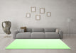 Machine Washable Solid Green Modern Area Rugs in a Living Room,, wshcon983grn