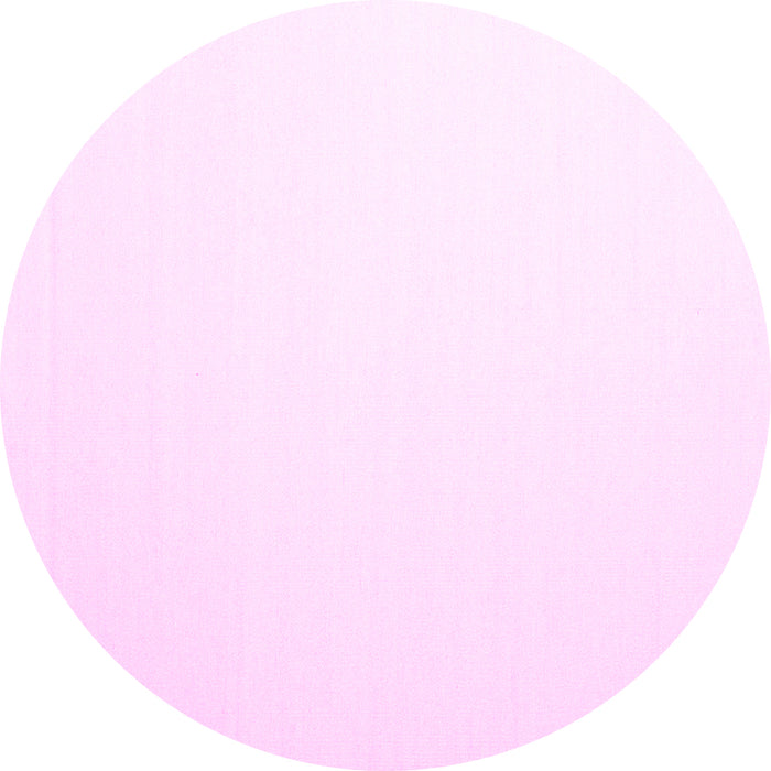 Round Machine Washable Solid Pink Modern Rug, wshcon983pnk