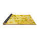 Sideview of Floral Yellow Coastal Rug, con984yw