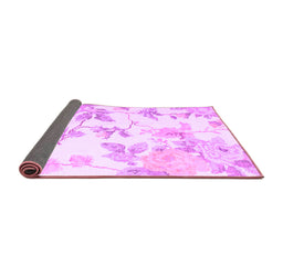 Sideview of Floral Purple Coastal Rug, con984pur