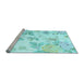 Sideview of Machine Washable Floral Light Blue Coastal Rug, wshcon984lblu