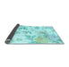 Sideview of Floral Light Blue Coastal Rug, con984lblu