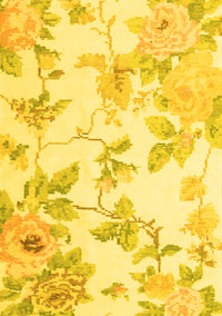 Floral Yellow Coastal Rug, con984yw