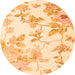 Square Floral Orange Coastal Rug, con984org