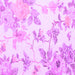 Square Machine Washable Floral Purple Coastal Area Rugs, wshcon984pur