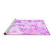 Sideview of Machine Washable Floral Purple Coastal Area Rugs, wshcon984pur
