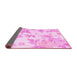 Sideview of Floral Pink Coastal Rug, con984pnk