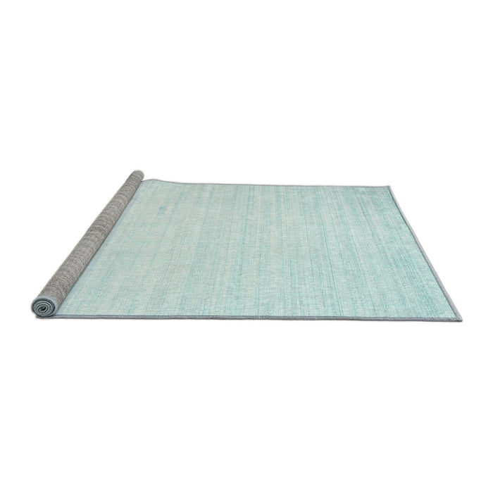 Serging Thickness of Machine Washable Contemporary Light Slate Blue Rug, wshcon985