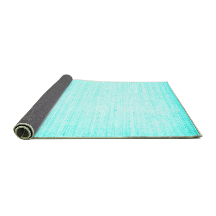 Sideview of Abstract Turquoise Contemporary Rug, con985turq