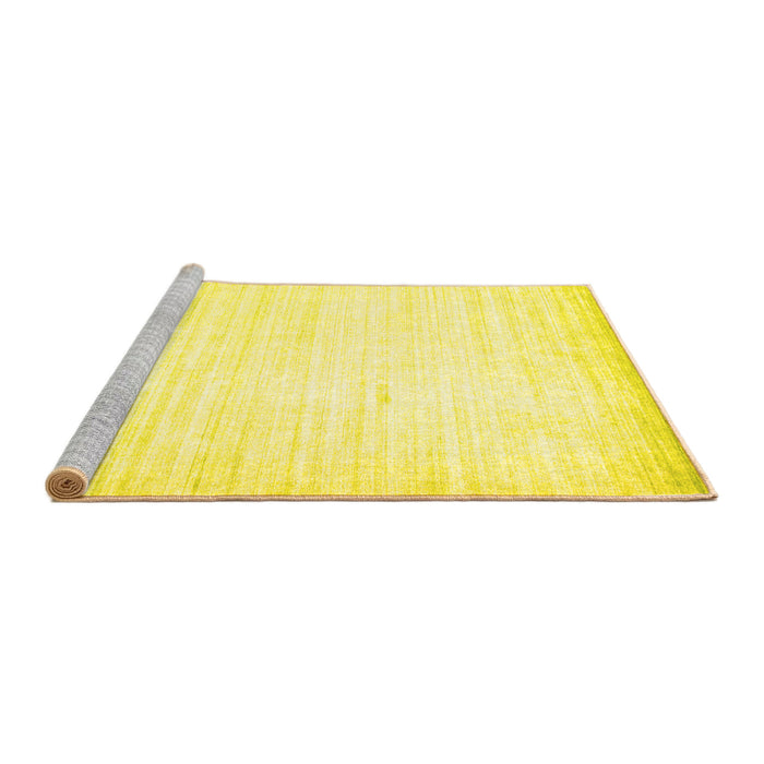Sideview of Machine Washable Abstract Yellow Contemporary Rug, wshcon985yw