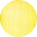 Round Abstract Yellow Contemporary Rug, con985yw