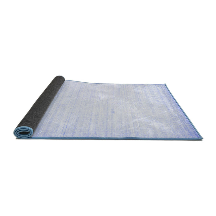Sideview of Abstract Blue Contemporary Rug, con985blu