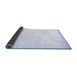 Sideview of Abstract Blue Contemporary Rug, con985blu