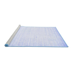 Sideview of Machine Washable Abstract Blue Contemporary Rug, wshcon985blu