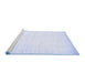 Sideview of Machine Washable Abstract Blue Contemporary Rug, wshcon985blu