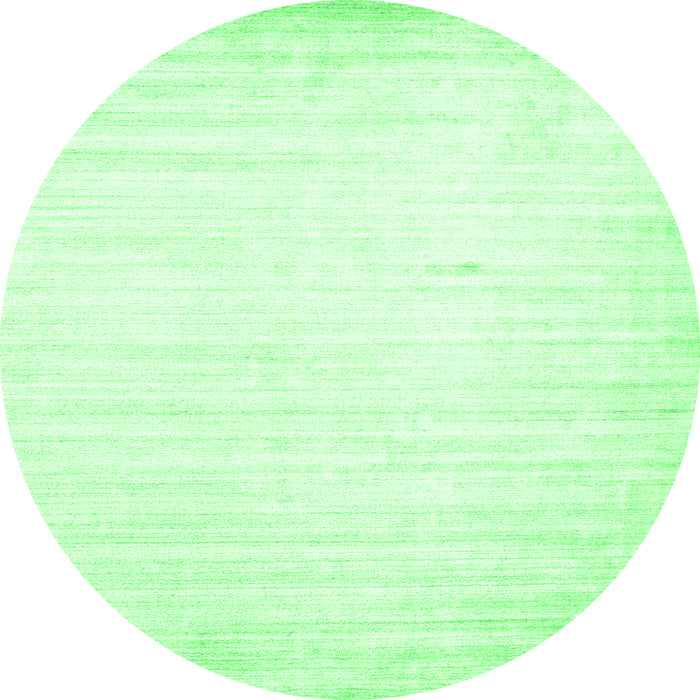 Round Machine Washable Abstract Emerald Green Contemporary Area Rugs, wshcon985emgrn