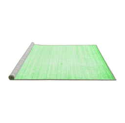 Sideview of Machine Washable Abstract Emerald Green Contemporary Area Rugs, wshcon985emgrn