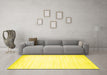 Machine Washable Abstract Yellow Contemporary Rug in a Living Room, wshcon985yw