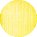 Round Machine Washable Abstract Yellow Contemporary Rug, wshcon985yw