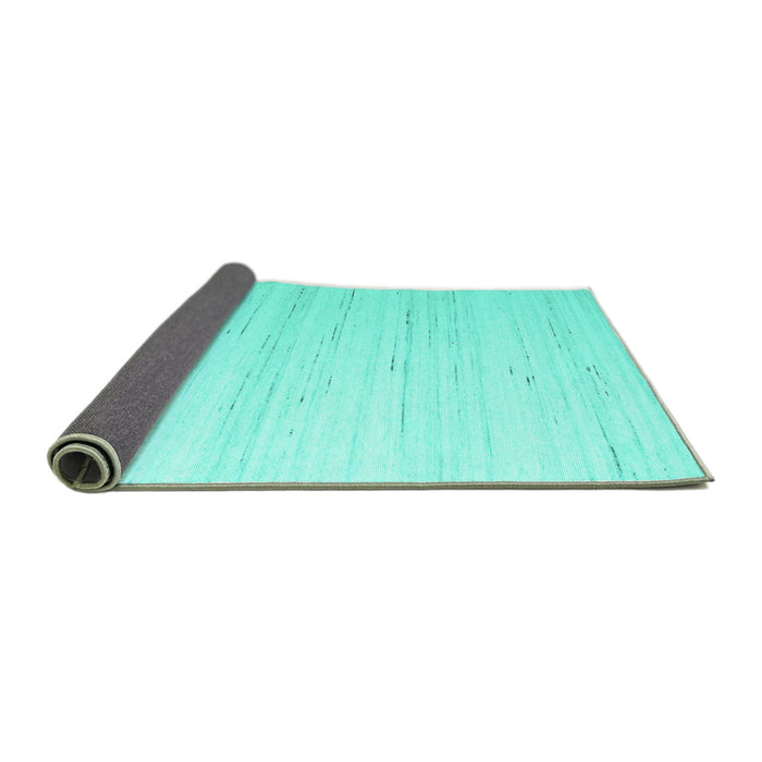 Sideview of Solid Turquoise Modern Rug, con986turq