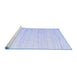 Sideview of Machine Washable Solid Blue Modern Rug, wshcon986blu