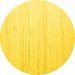 Round Solid Yellow Modern Rug, con986yw