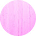 Round Machine Washable Solid Pink Modern Rug, wshcon986pnk