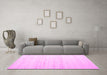 Machine Washable Solid Pink Modern Rug in a Living Room, wshcon986pnk