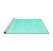 Sideview of Machine Washable Solid Turquoise Modern Area Rugs, wshcon986turq