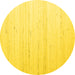 Round Machine Washable Solid Yellow Modern Rug, wshcon986yw