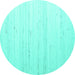 Round Solid Turquoise Modern Rug, con986turq