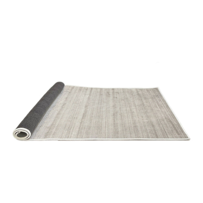 Thickness of Contemporary Pale Silver Gray Solid Rug, con987