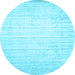 Round Solid Light Blue Modern Rug, con987lblu