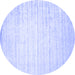 Round Solid Blue Modern Rug, con987blu