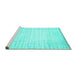 Sideview of Machine Washable Solid Turquoise Modern Area Rugs, wshcon987turq