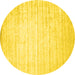 Round Solid Yellow Modern Rug, con987yw