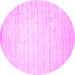 Round Machine Washable Solid Pink Modern Rug, wshcon987pnk