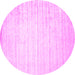 Round Solid Pink Modern Rug, con987pnk