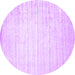 Round Solid Purple Modern Rug, con987pur